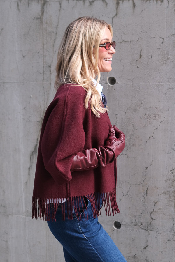 Keyla Lambswool Jacket Burgundy