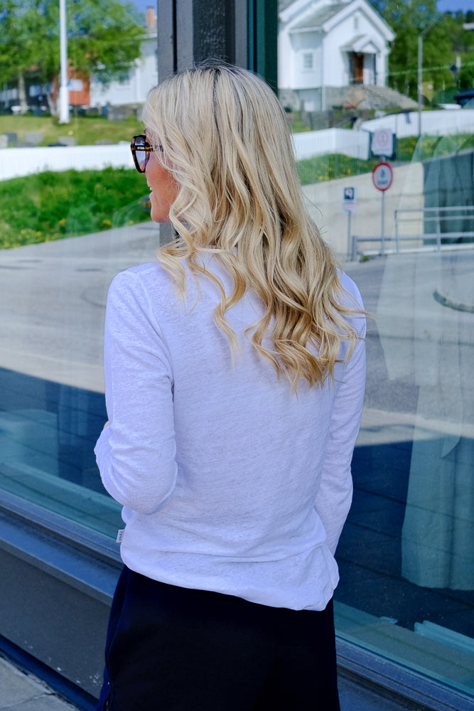 Jacqueline Linen Long Sleeve White
