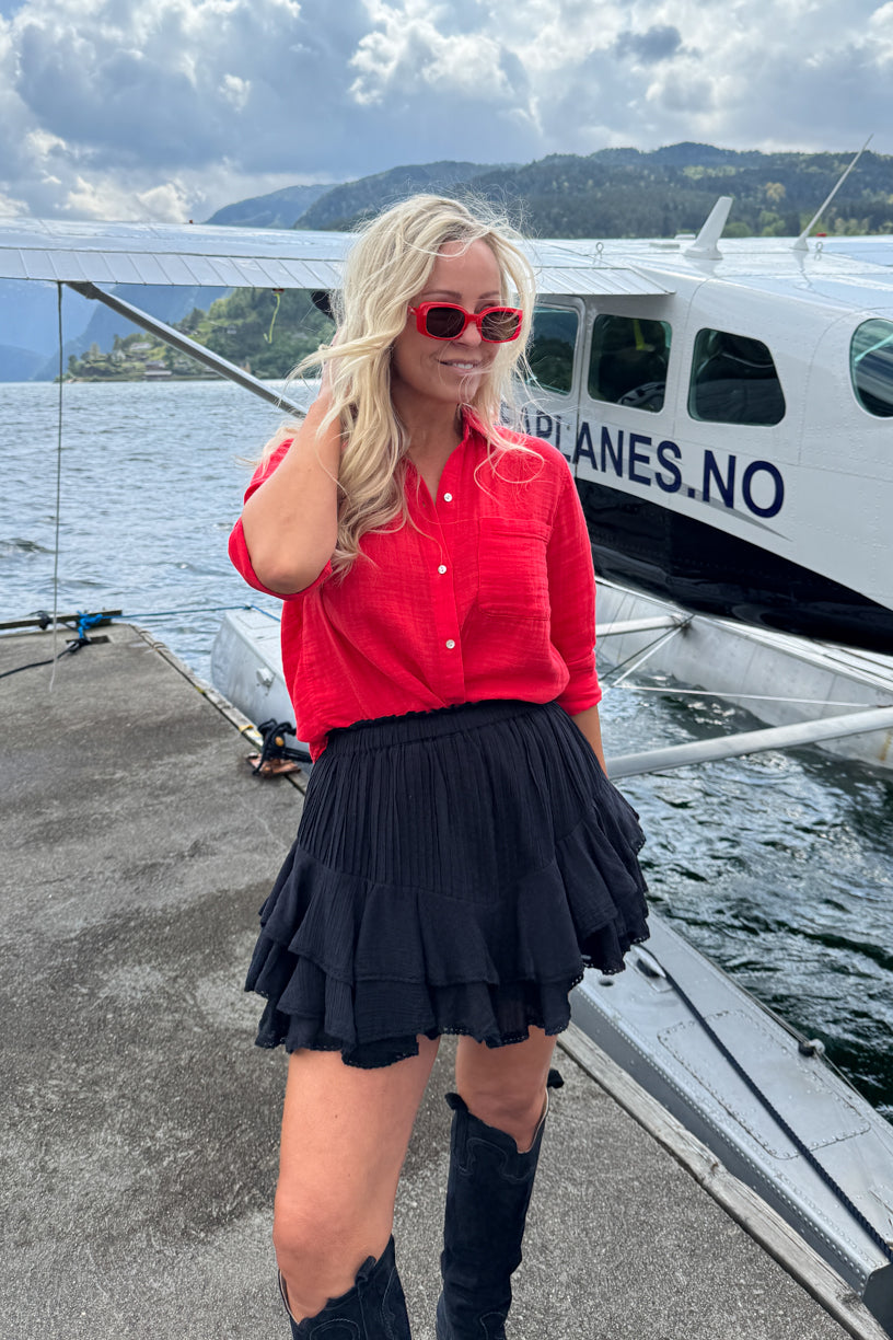 Frill Skirt Shorts Washed Black