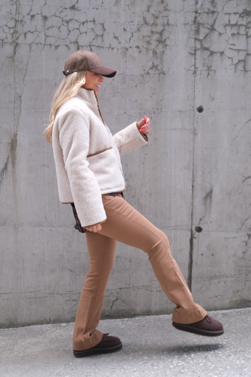 Elenora Casual Fleece Jacket Cream