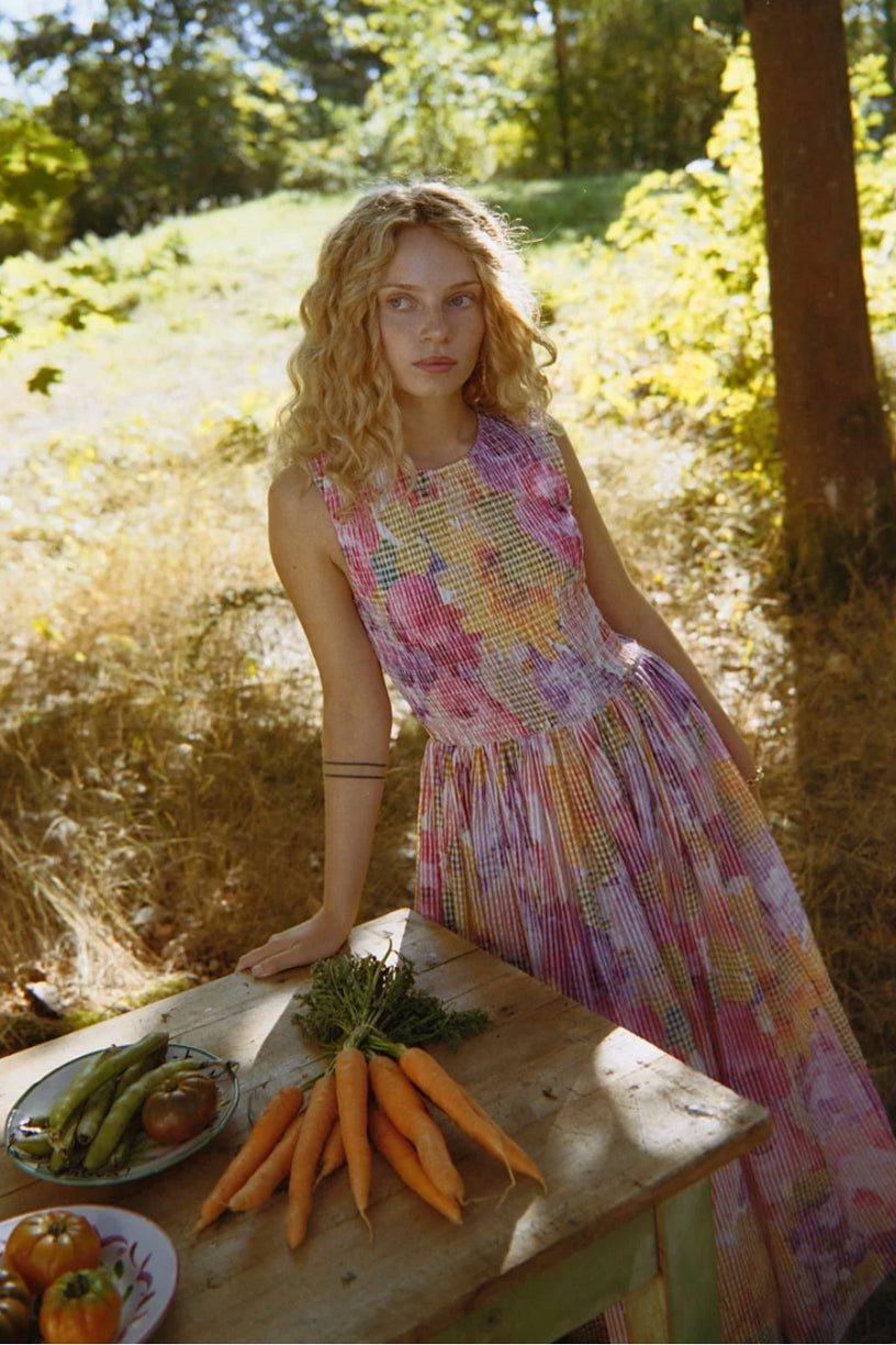 Checks Maxi Dress Confetti