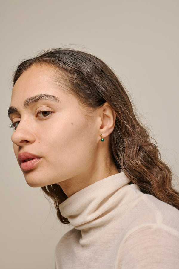 Studs Mina Petrol Green Gold