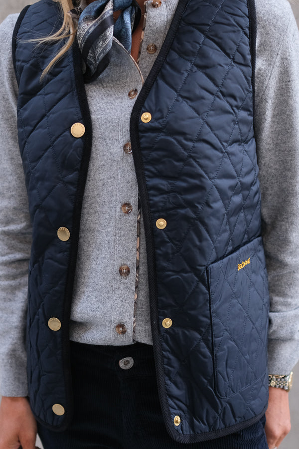 Reversible Tartan Quilted Liner Navy
