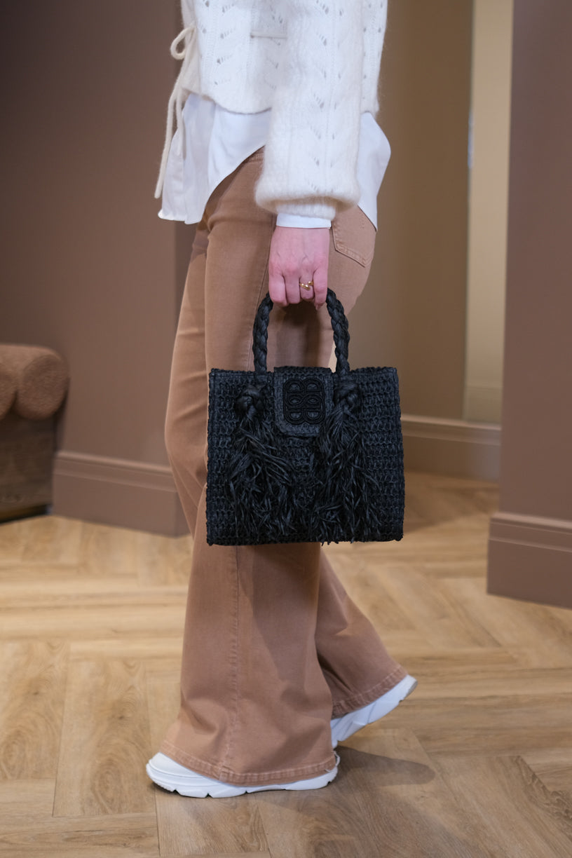 Sigrid Straw Bag Black