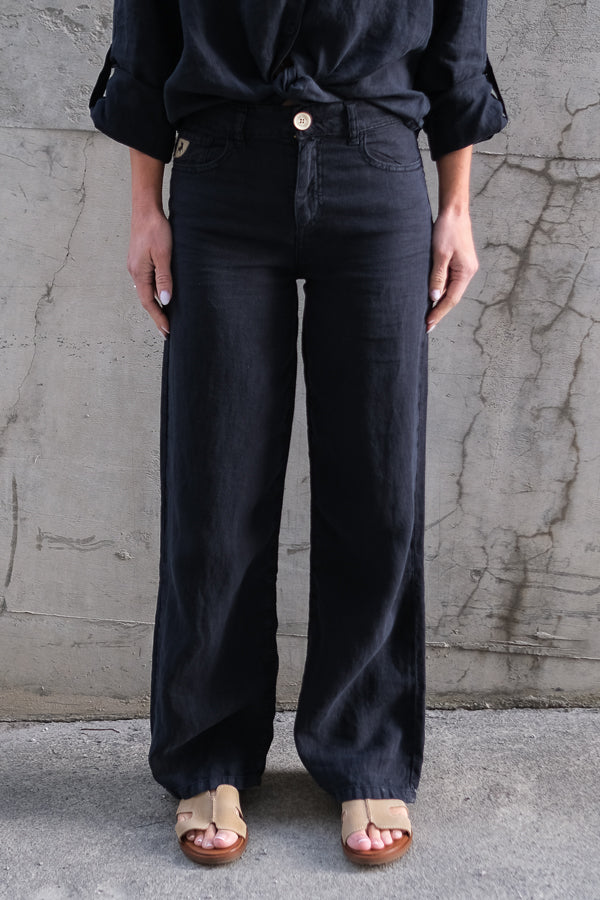 Culotte Linen Pants Navy