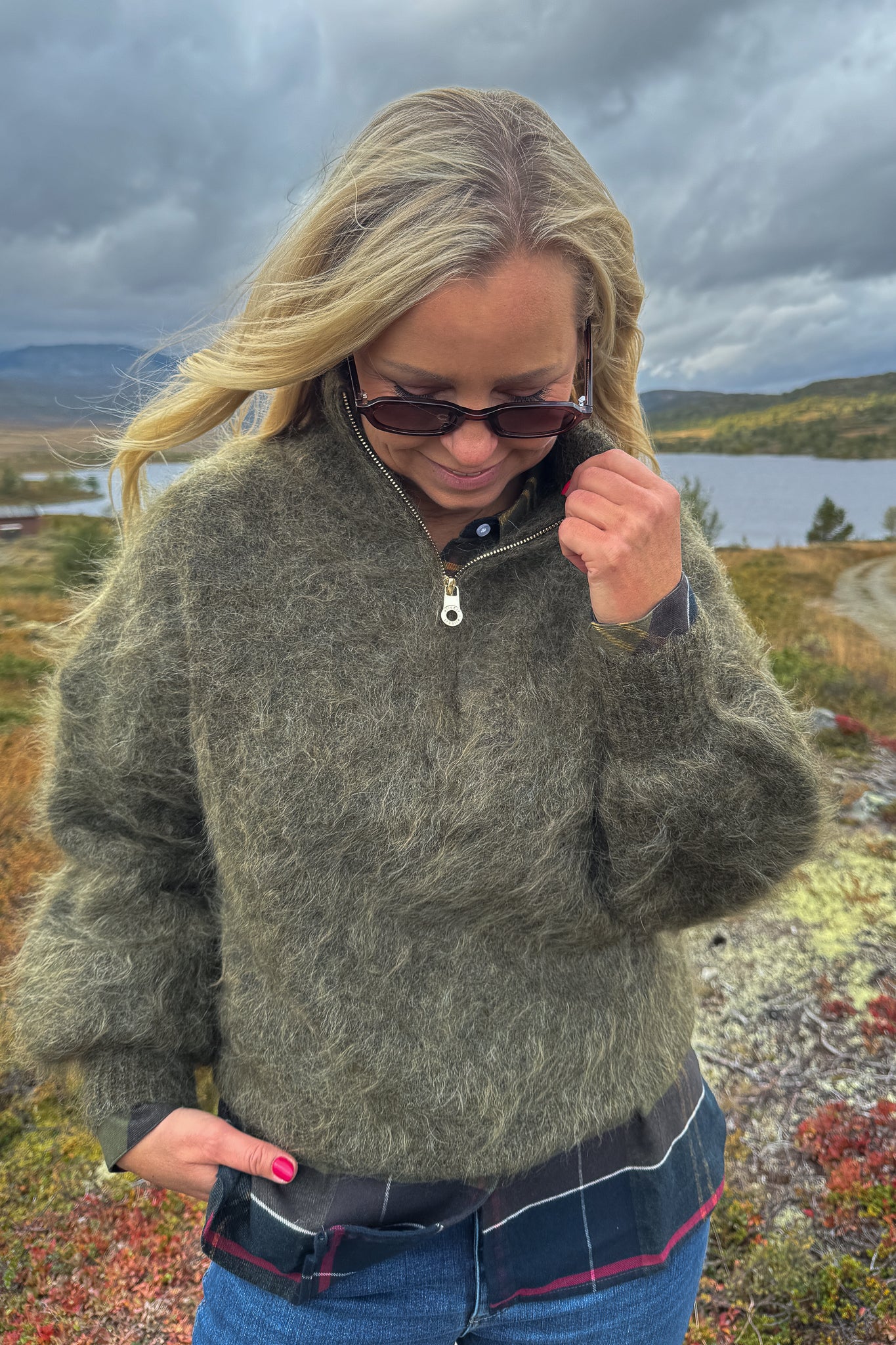 Li Chunky Sweater Moss Green