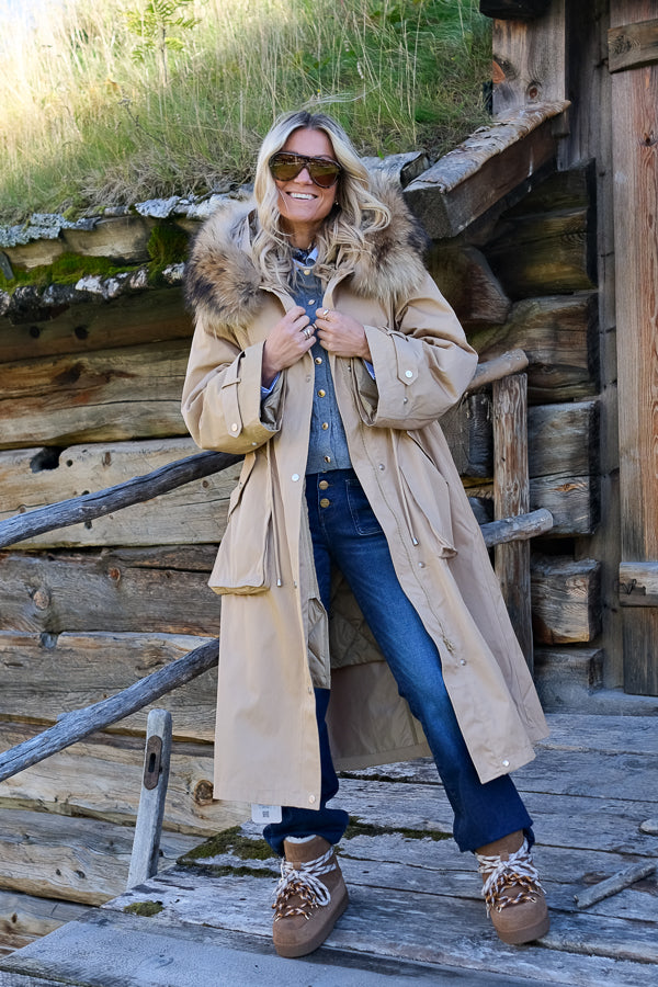 Padded Maxi Parkas Camel