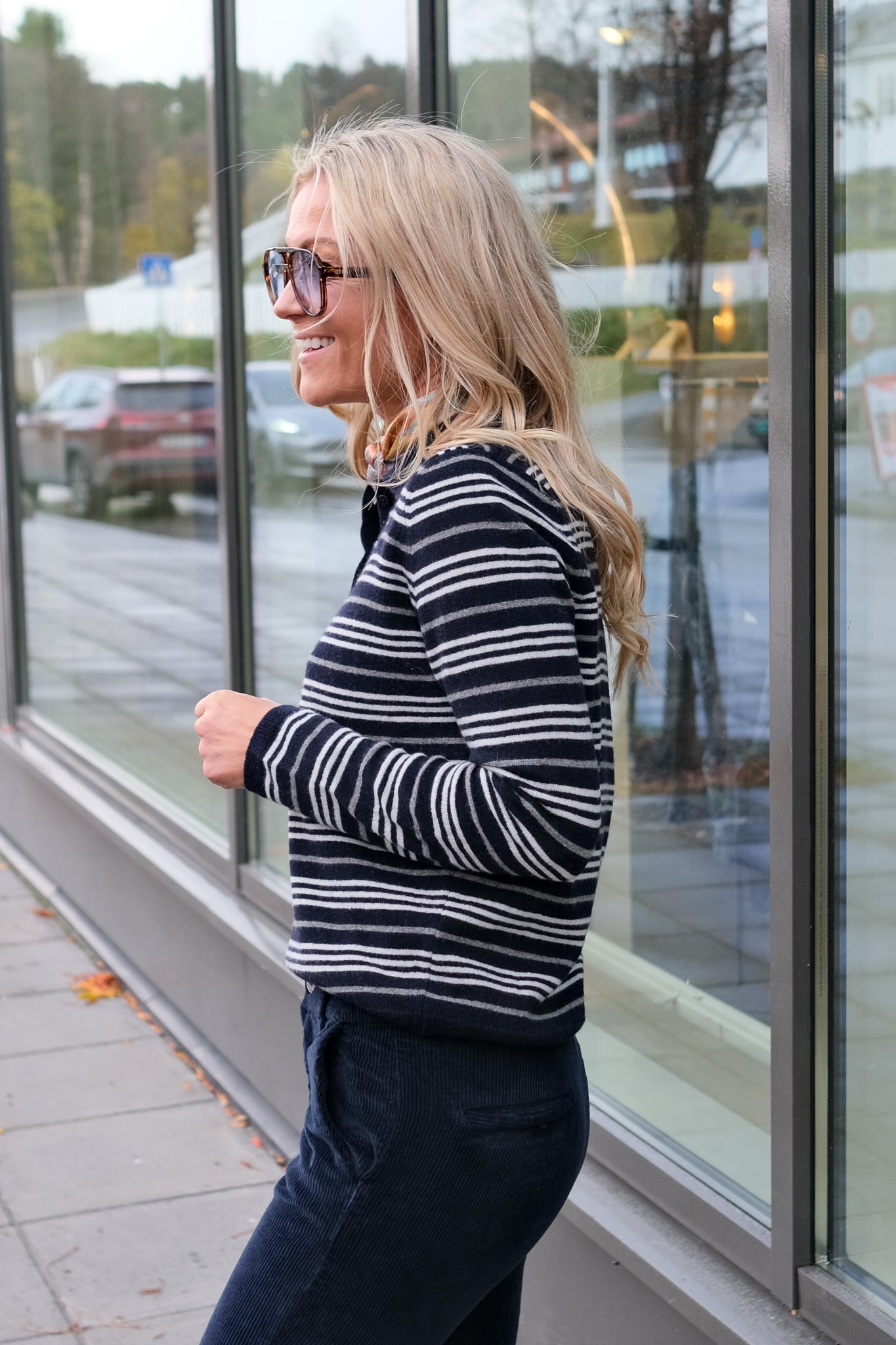 Cassie Stripe Dark Navy Multi