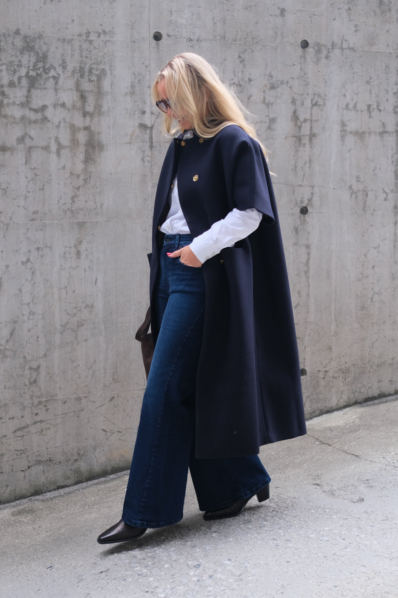 Long Mok Coat Navy