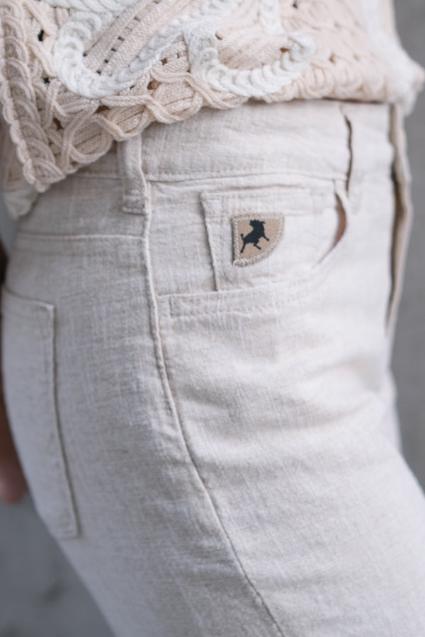Culotte Linen Pants Natural Rinse