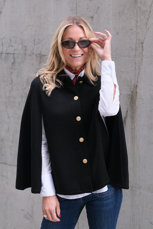Maryan Knit Poncho Black