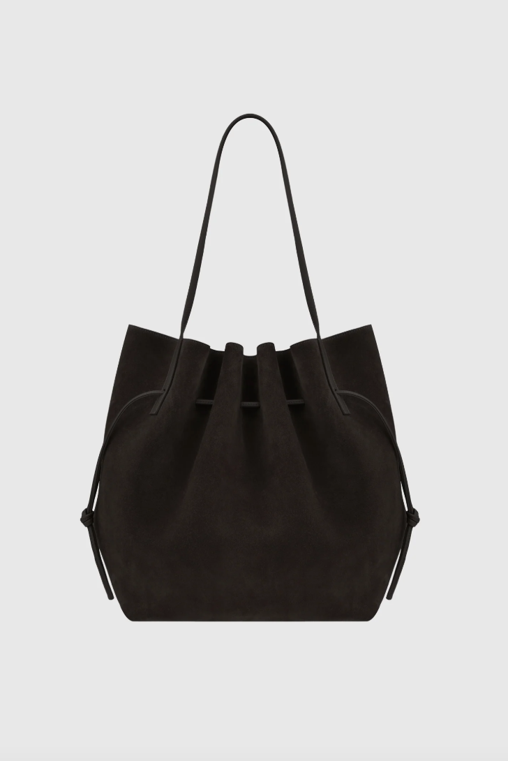 Scallop Tote Suede Ganache