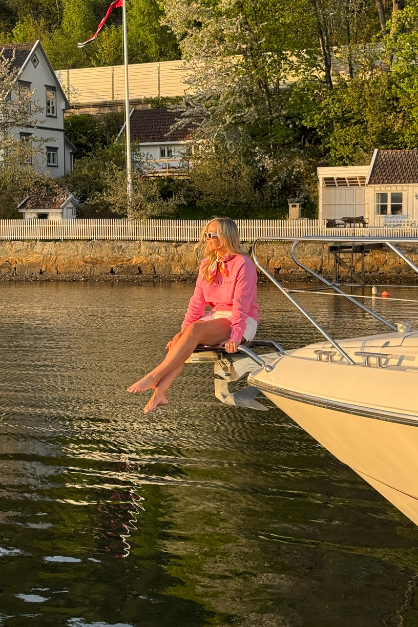 College Classic Sweater Hot Pink