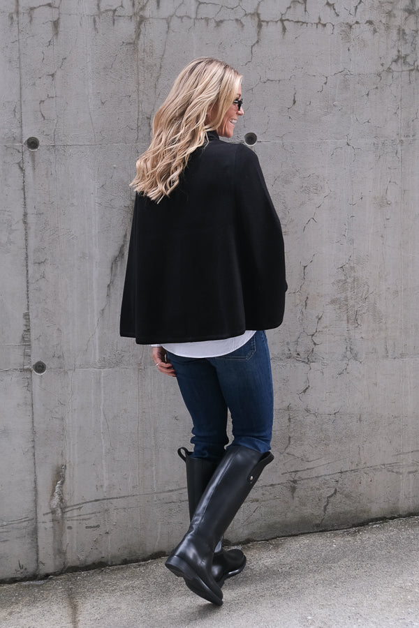 Maryan Knit Poncho Black