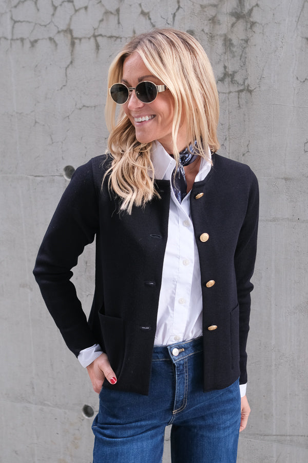 Stina Knitted Cardigan Navy
