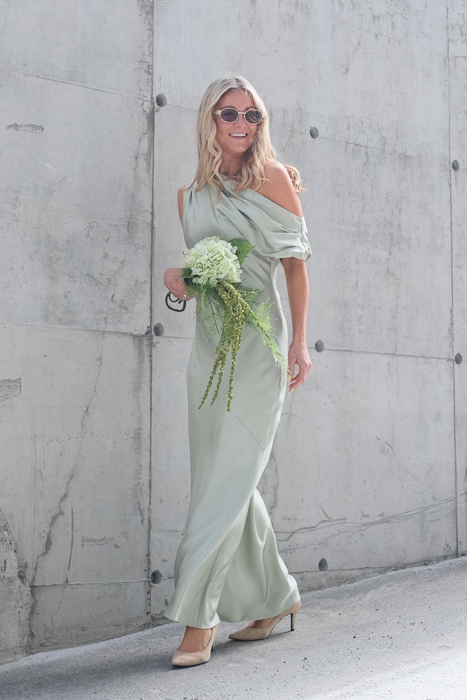 Vanessa Satin Maxi Dress Desert Sage