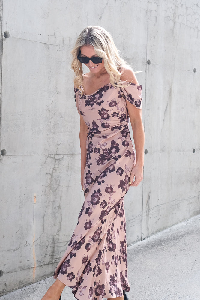 Lyra Dress Terracotta Floral Print
