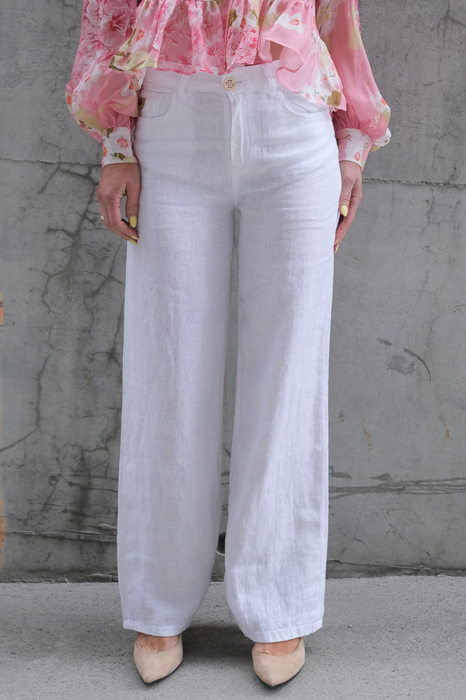Culotte Linen Pants White