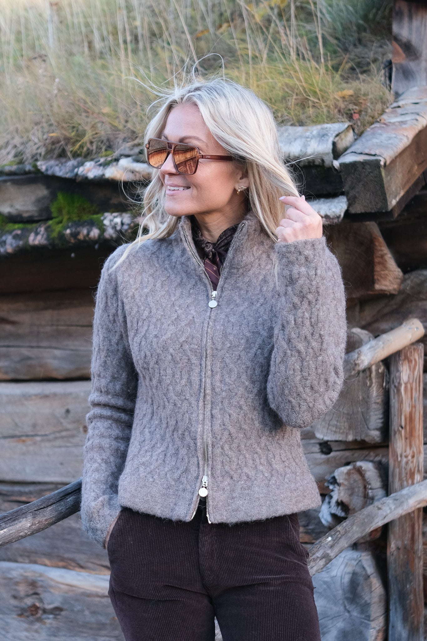 Nelly Alpaca Cardigan Walnut
