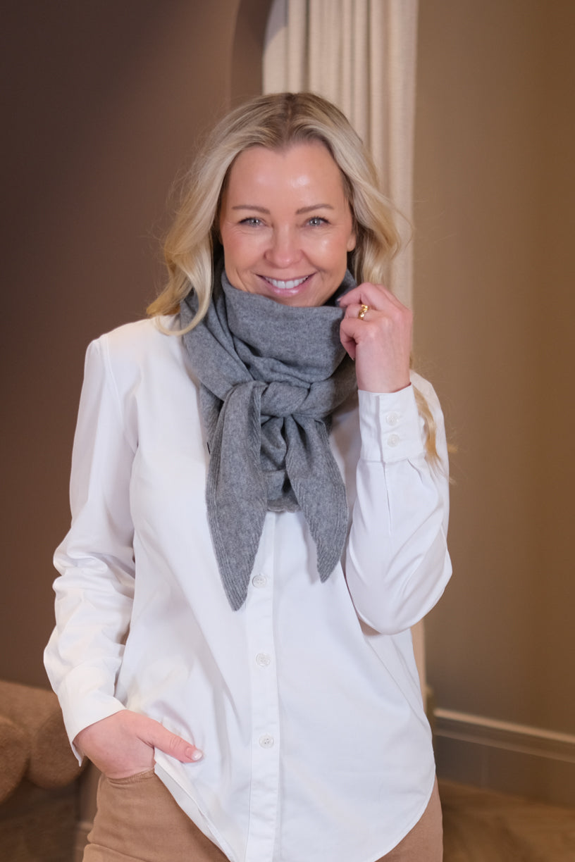 Mira Wool Cash Scarf Grey Melange