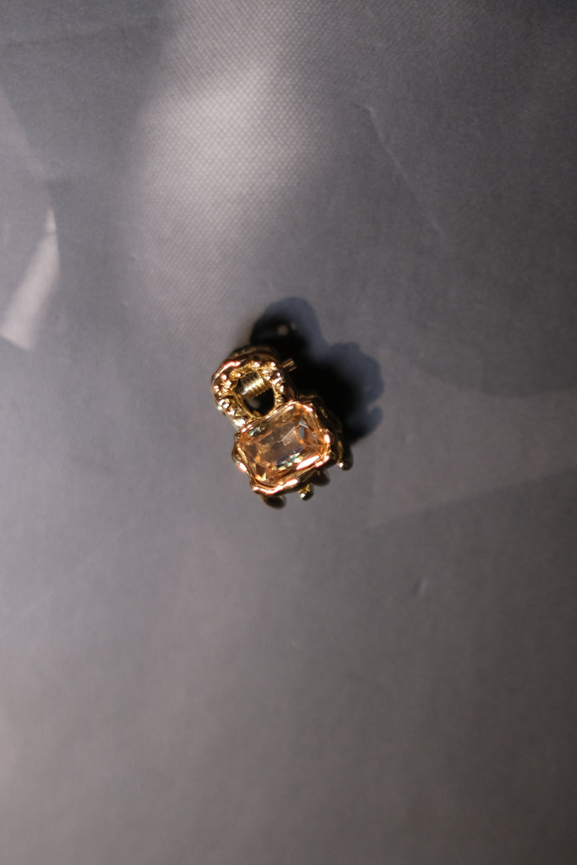 Hårklype Seraphina Crystal Firkant Liten Peach