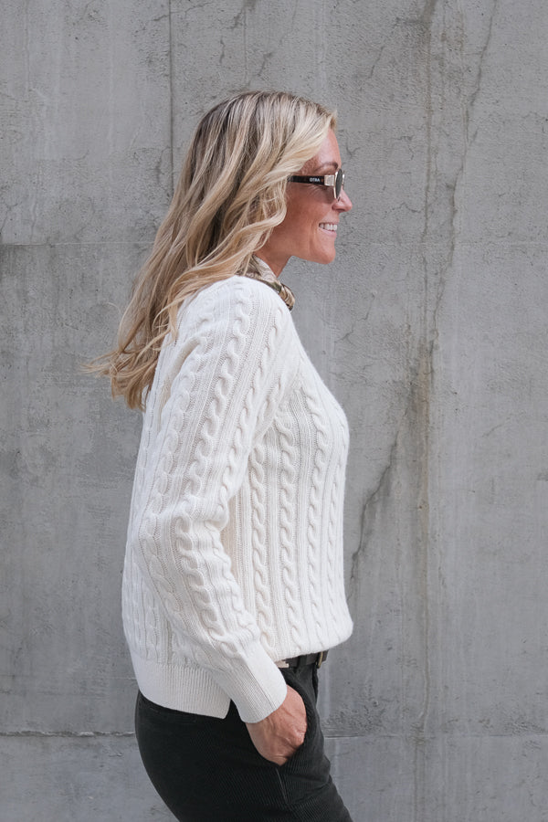 Ashdown Cable Knitted Jumper Ecru