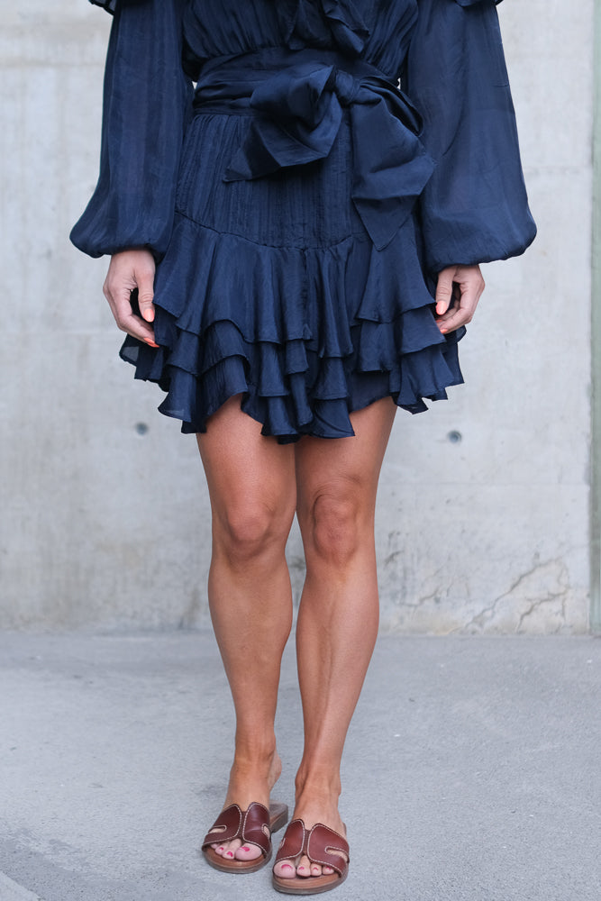 Wow Frill Dress Dark Navy