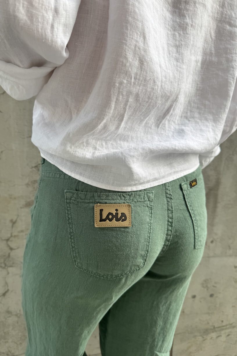 Culotte Linen Pants Dark Ivy