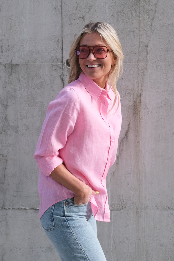 ARC Linen Classic Shirt Pink