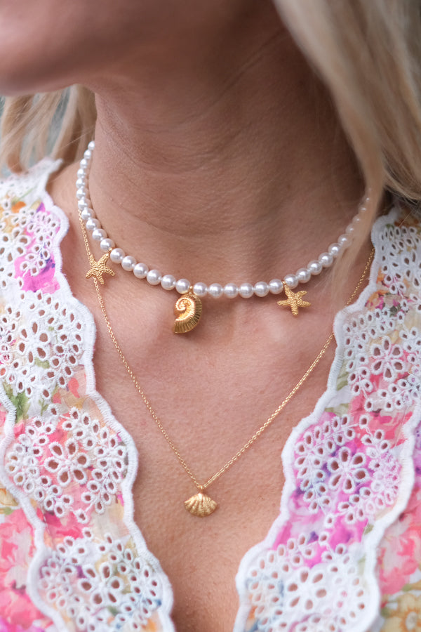 Ismara Necklace Gold Pearl
