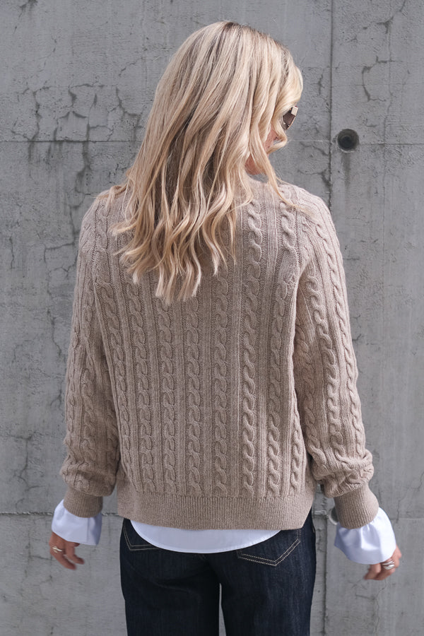 Ashdown Cable Knitted Jumper Honey
