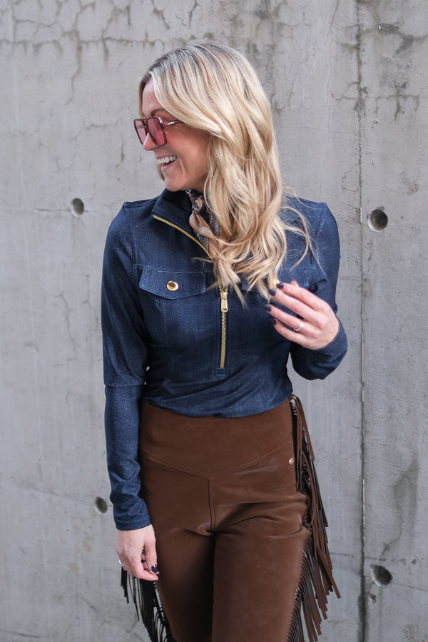 Yunnai Ski Pully Raw Denim