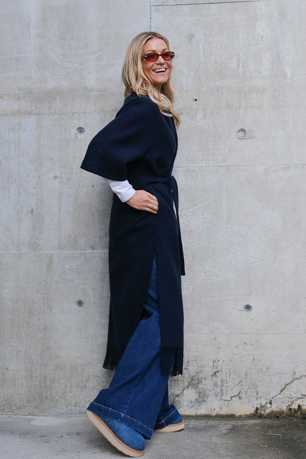 Ruby Lambswool Coat Navy