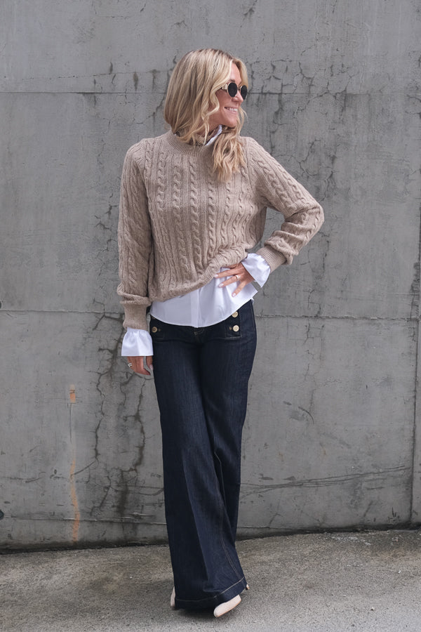 Ashdown Cable Knitted Jumper Honey
