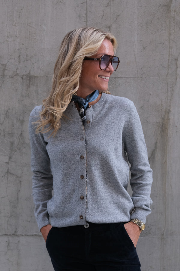 Pendle Knitted Cardigan Grey Marl
