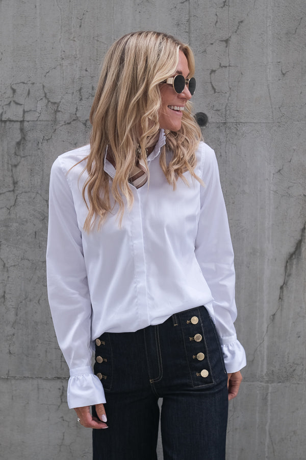 Daryla Frill Collar Blouse White