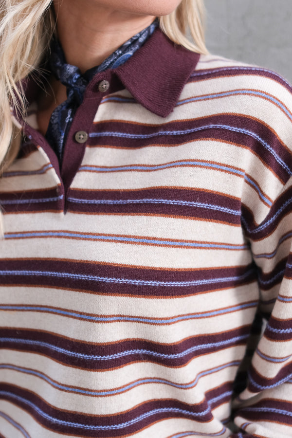 Collegiate Stripe Polo Fig Combo