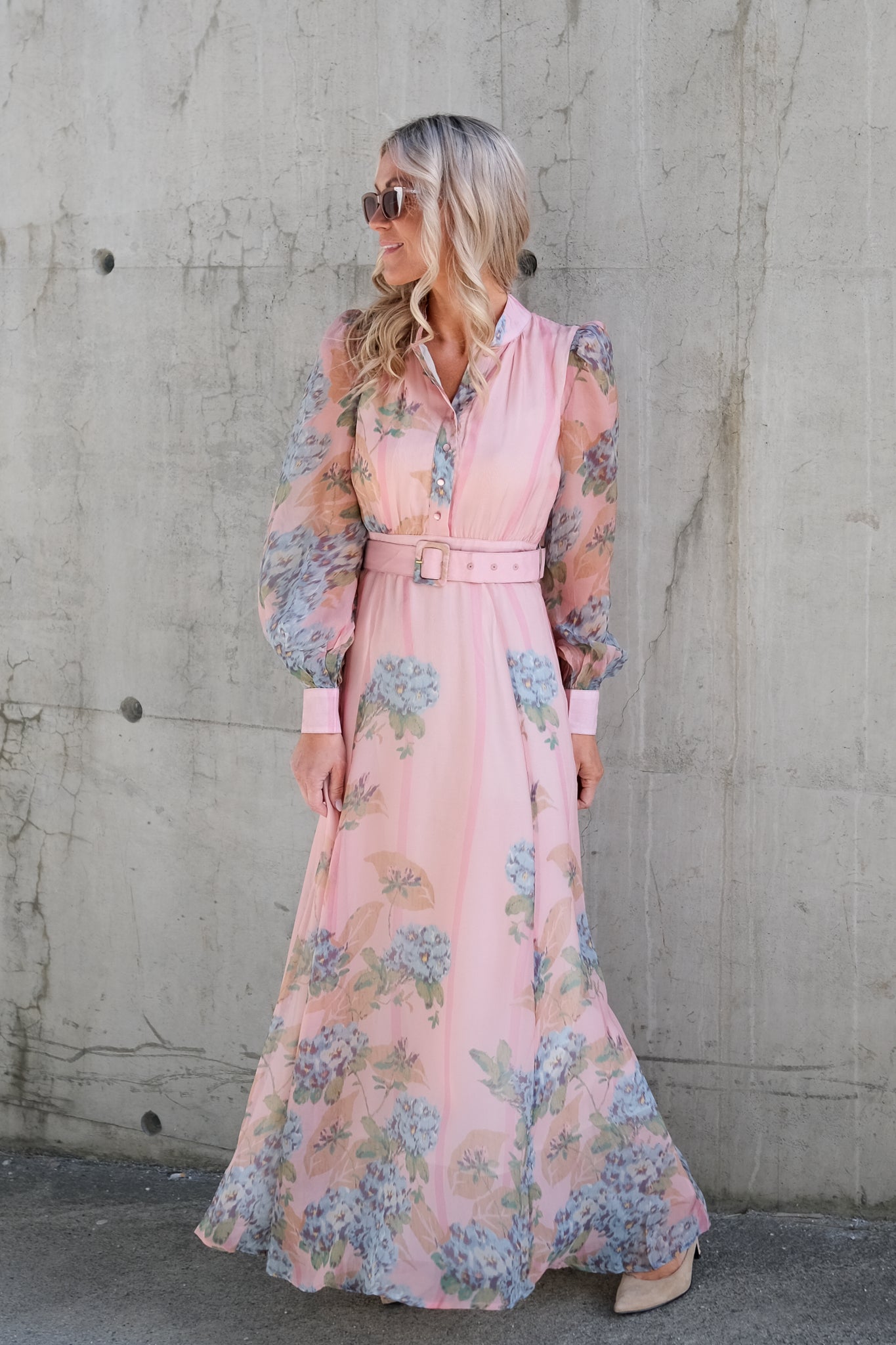 Organza Belt Dress Blue Wallpaper