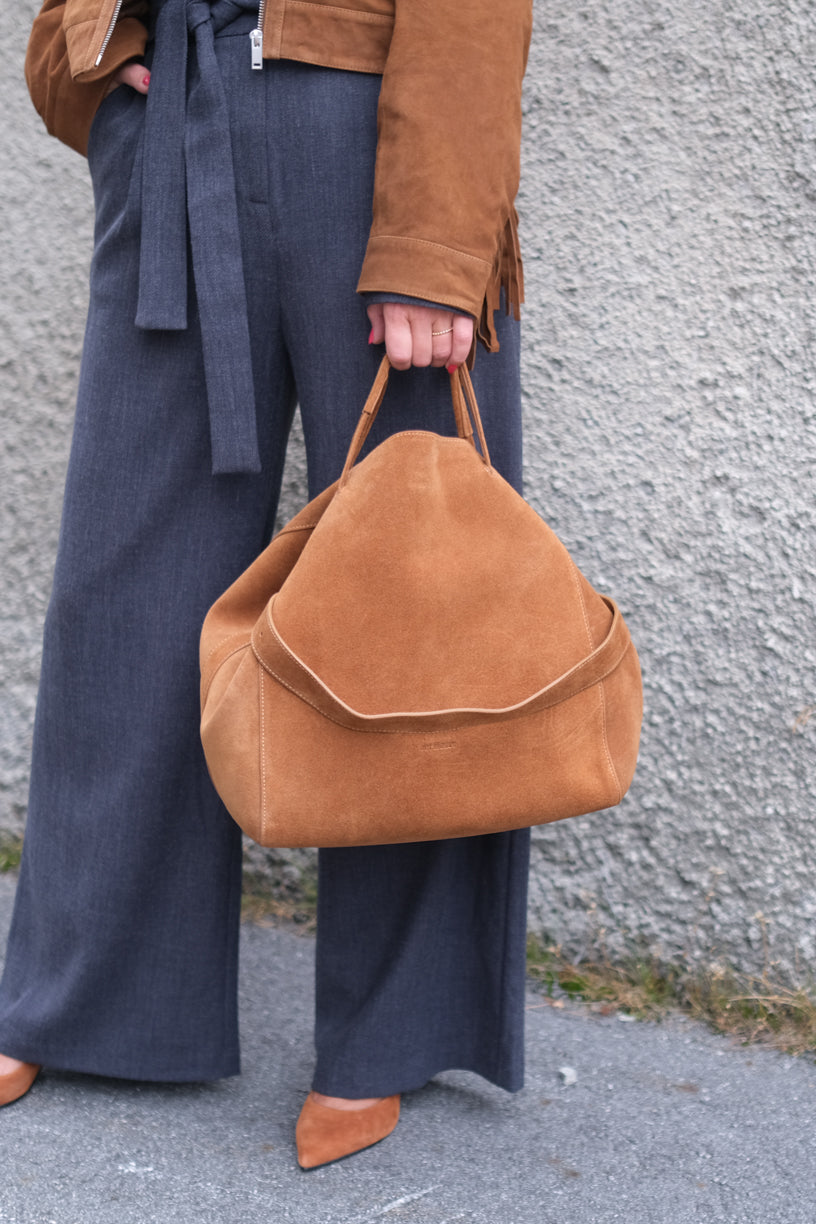 Sac Large Suede Cognac