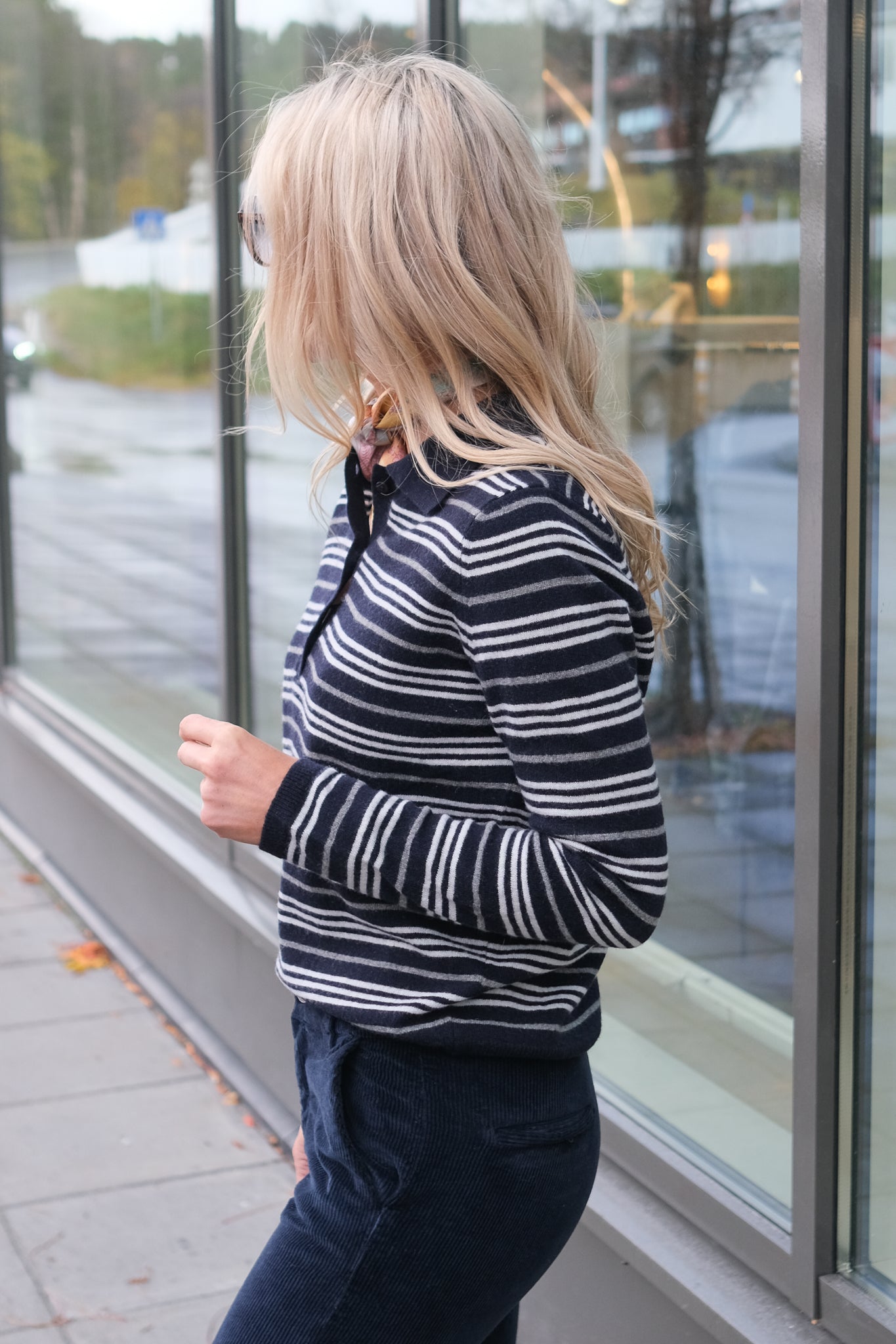 Cassie Stripe Dark Navy Multi