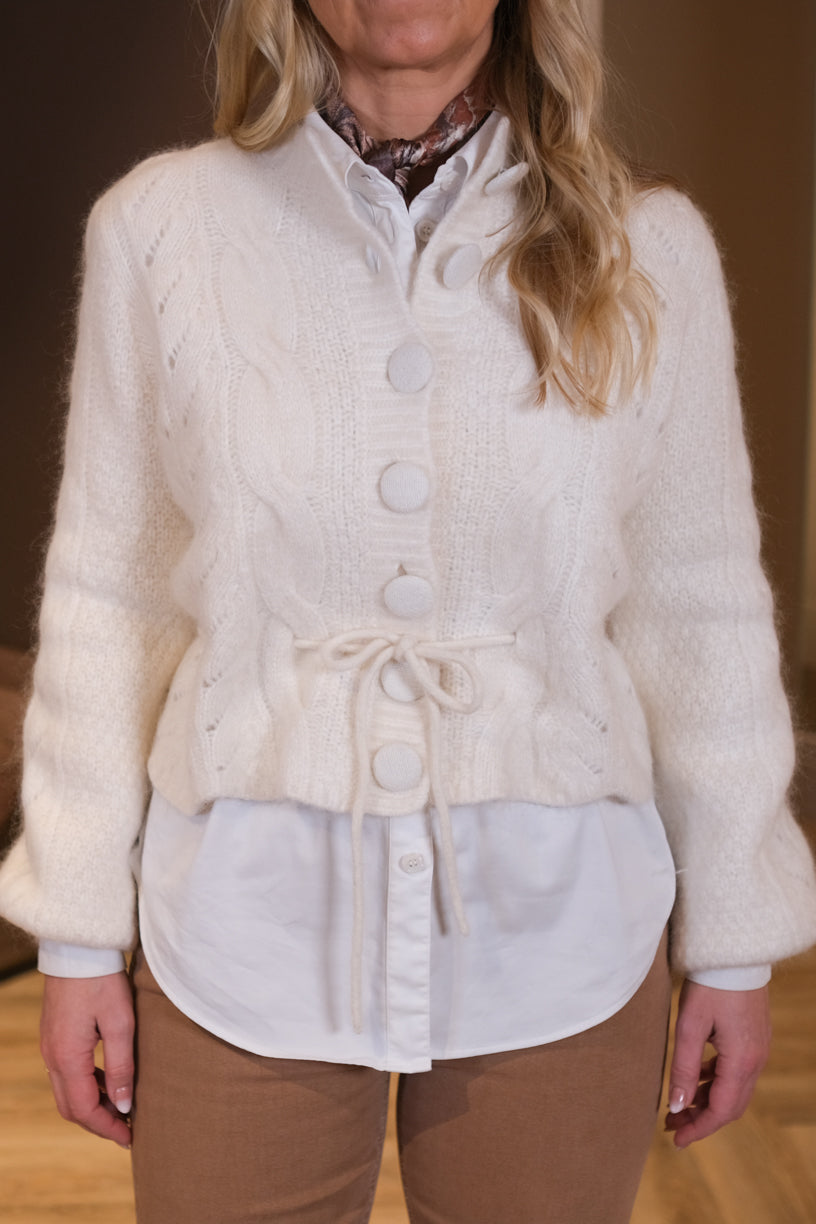 Sophia Chunky Cardigan Bright White