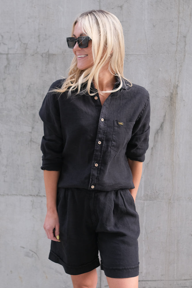 Saya Shorts Black Linen