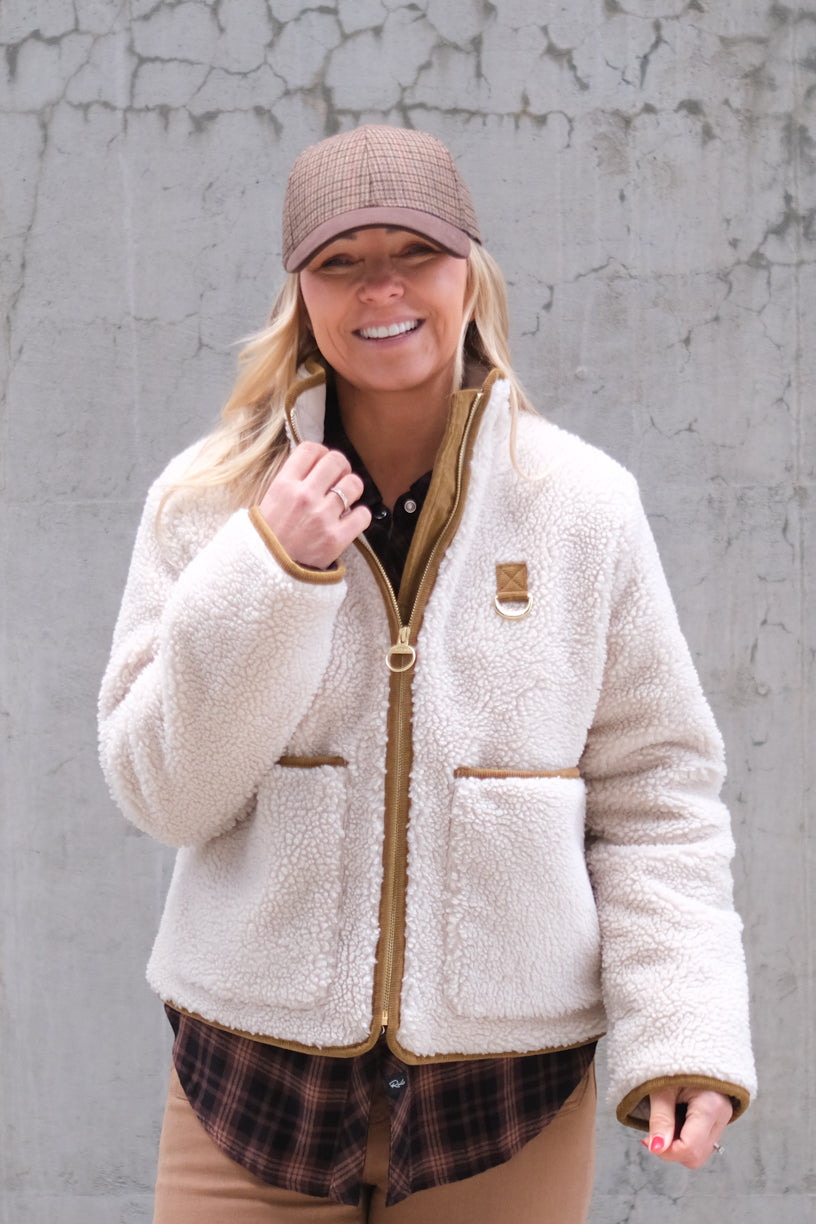 Elenora Casual Fleece Jacket Cream
