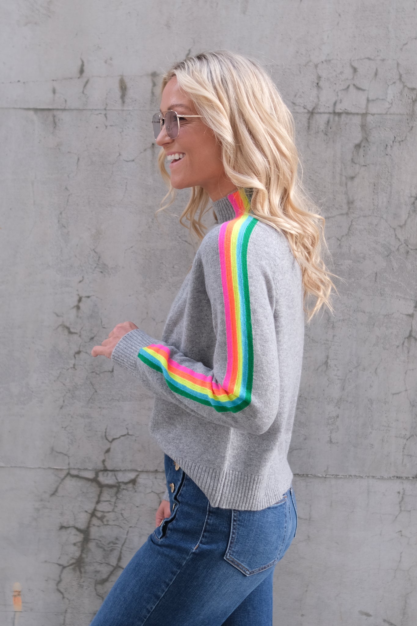 Mock Neck Sweater Gris Chine