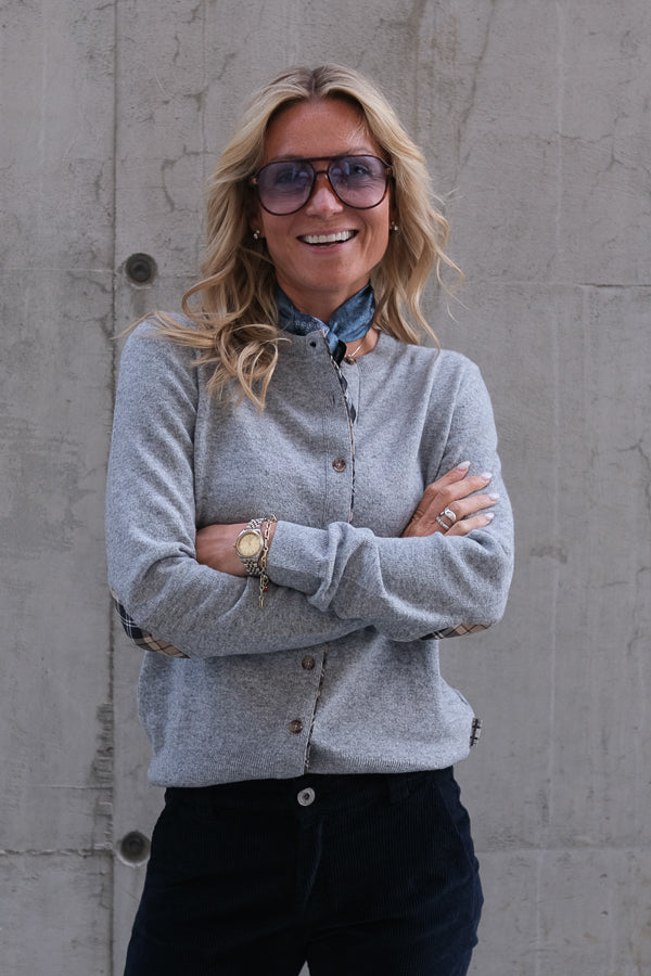 Pendle Knitted Cardigan Grey Marl