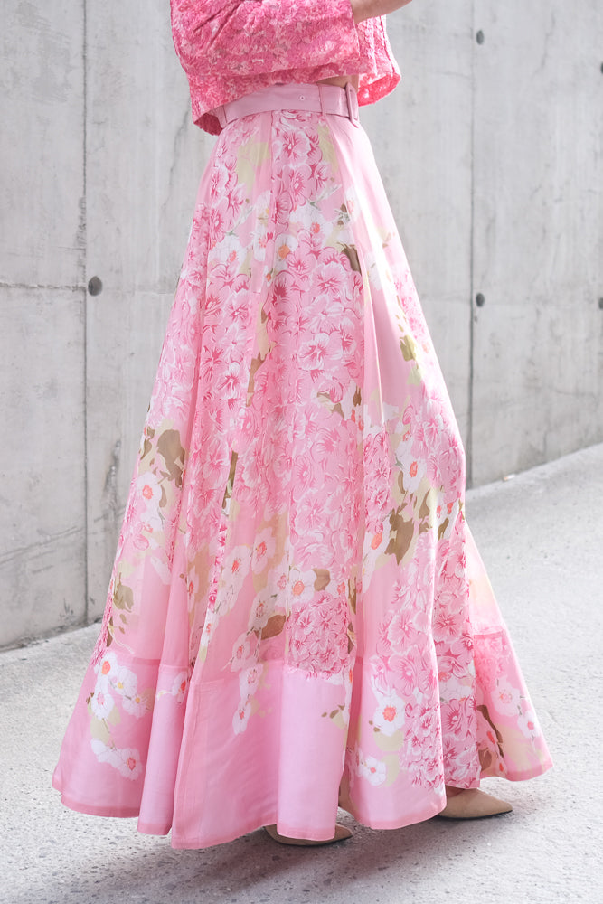 Organza Maxi Skirt Cherry Blossom