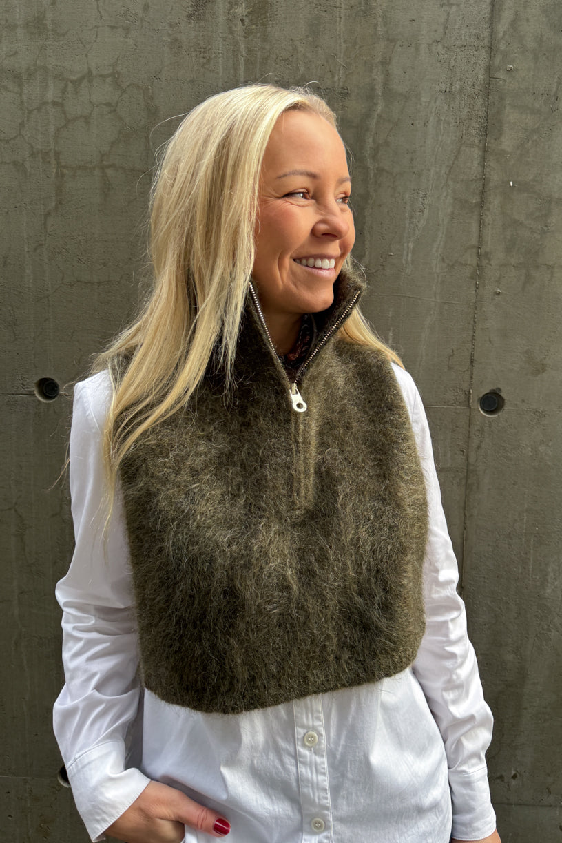 Belinda Chunky High Neck Moss Green