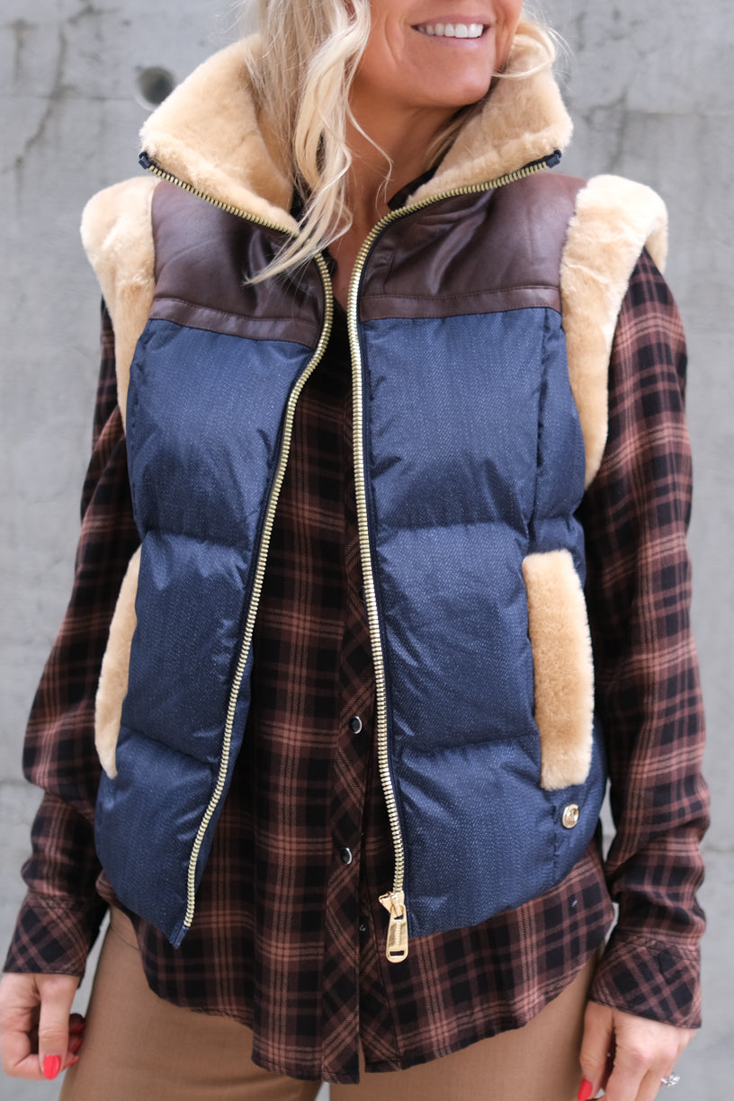 Aya Bodywarmer Raw Denim