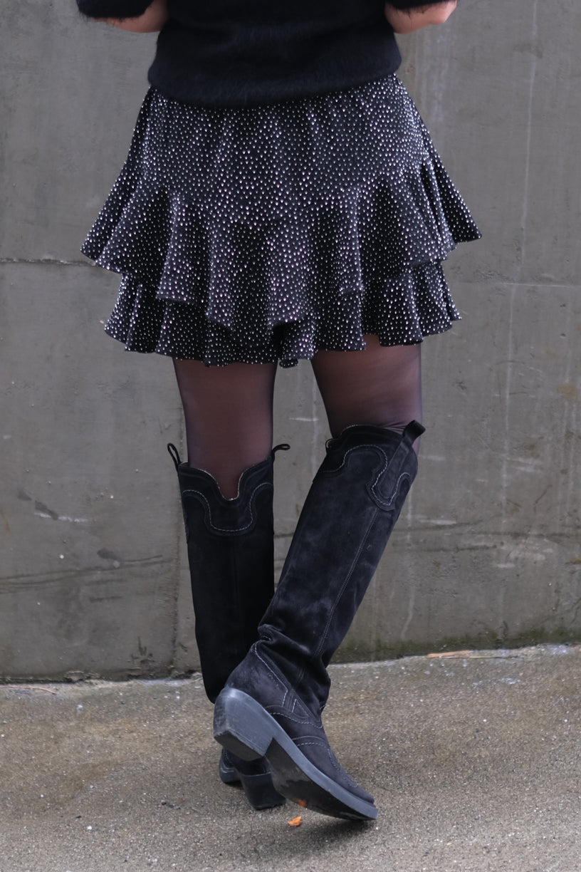 Stardust Skirt Shorts Black & Silver