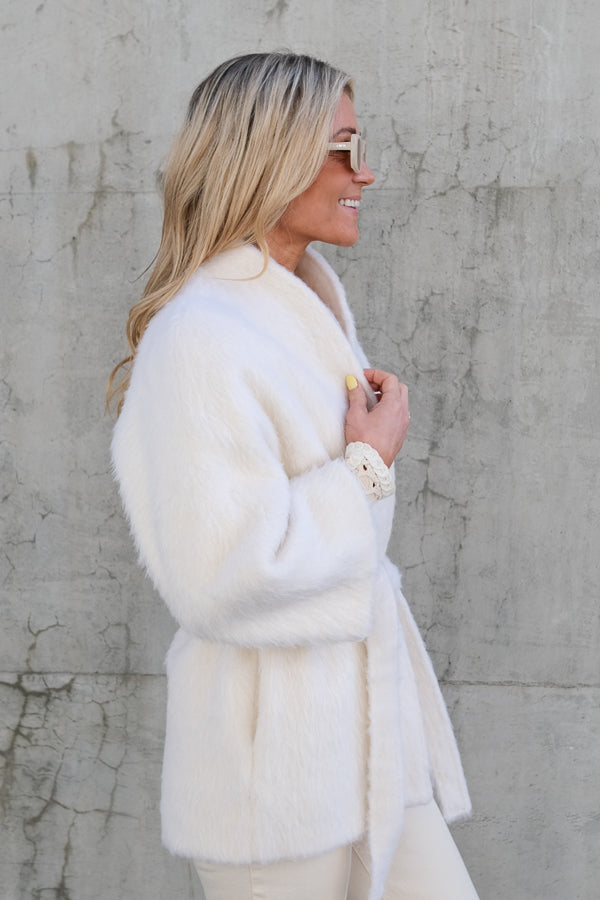 Akiko Wool Mohair Jacket Eggshell
